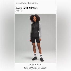 Lululemon Down For It All Vest, 8